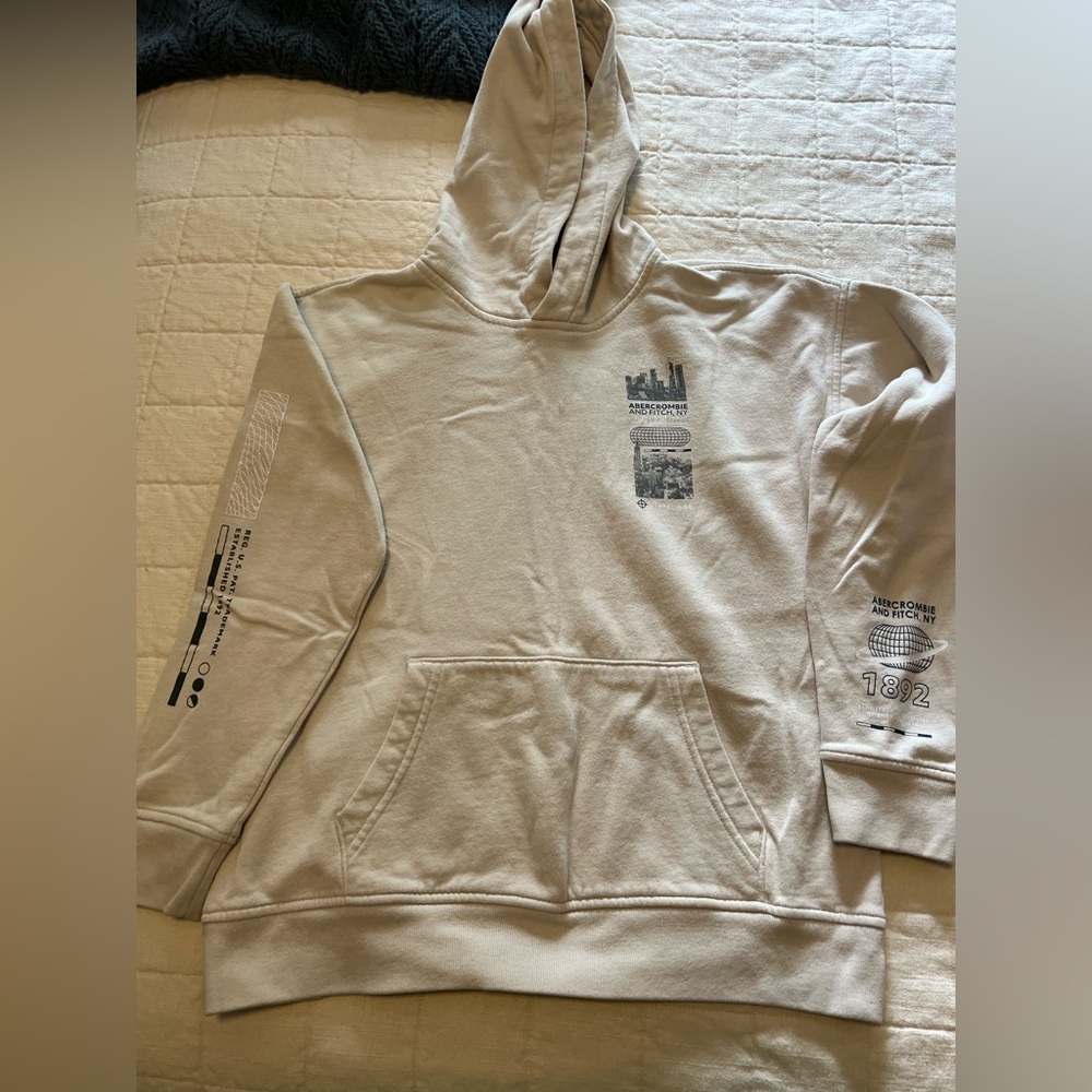 Abercrombie Kids Beige Graphic Hoodie